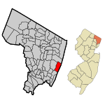 Bergen County New Jersey Incorporated and Unincorporated areas Englewood Cliffs Highlighted